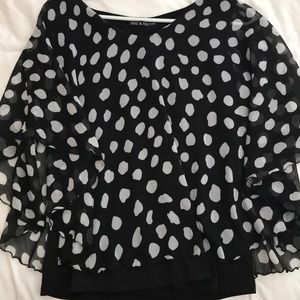 Black and white polka dot top